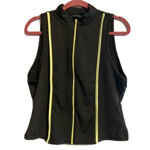 FTF Fashion to Figure 1X Black Neon Zipper Blouse